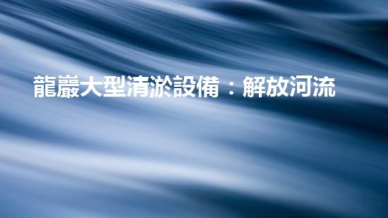 龍巖大型清淤設備：解放河流，恢復自然之美！